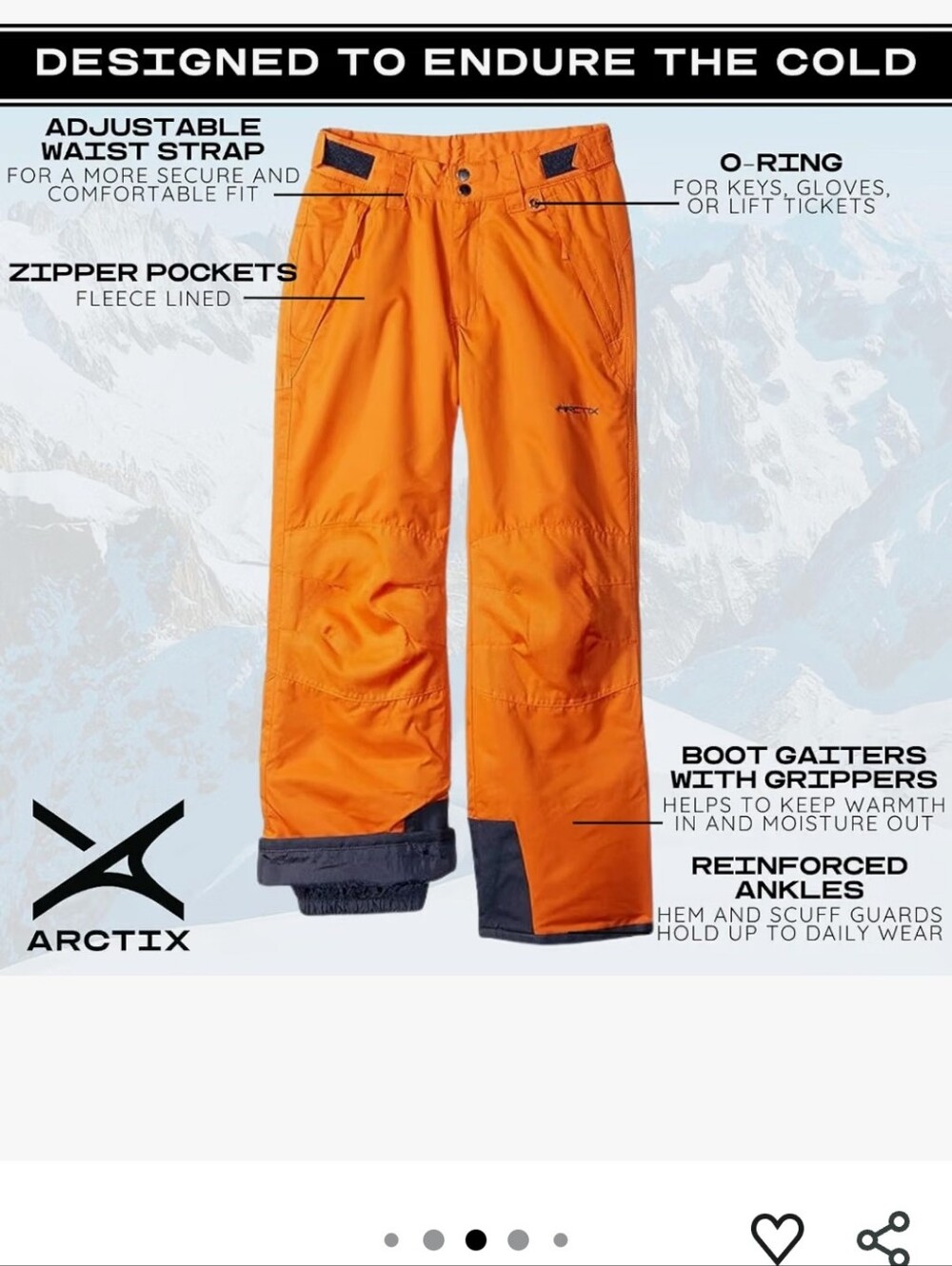 Arctix Kids Orange Snow/Boarding Pants